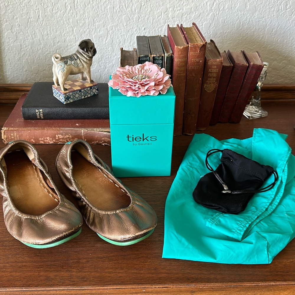 TIEKS | Gold metallic ballet flats COMPLETE SZ 9